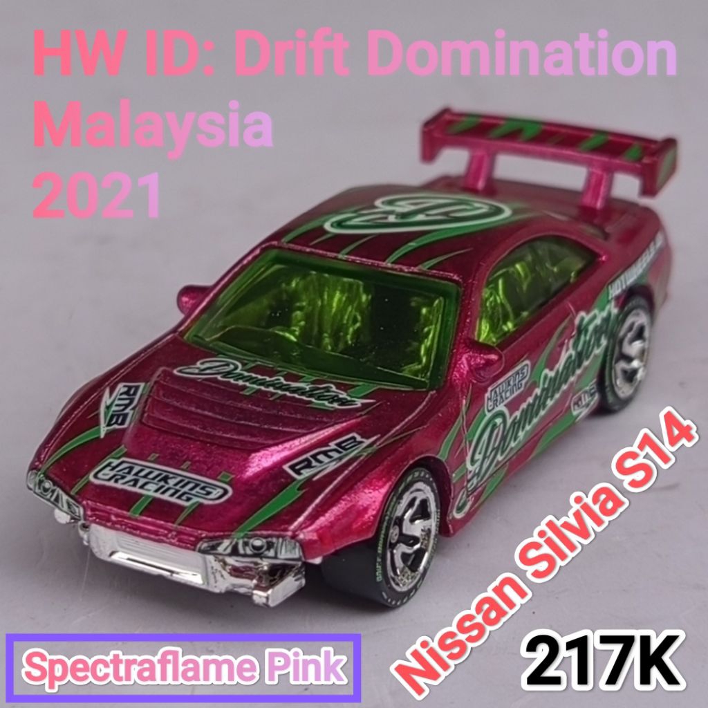 Hot Wheels ID Drift Domination Nissan Silvia S14 warna Spectraflame Pink Loose