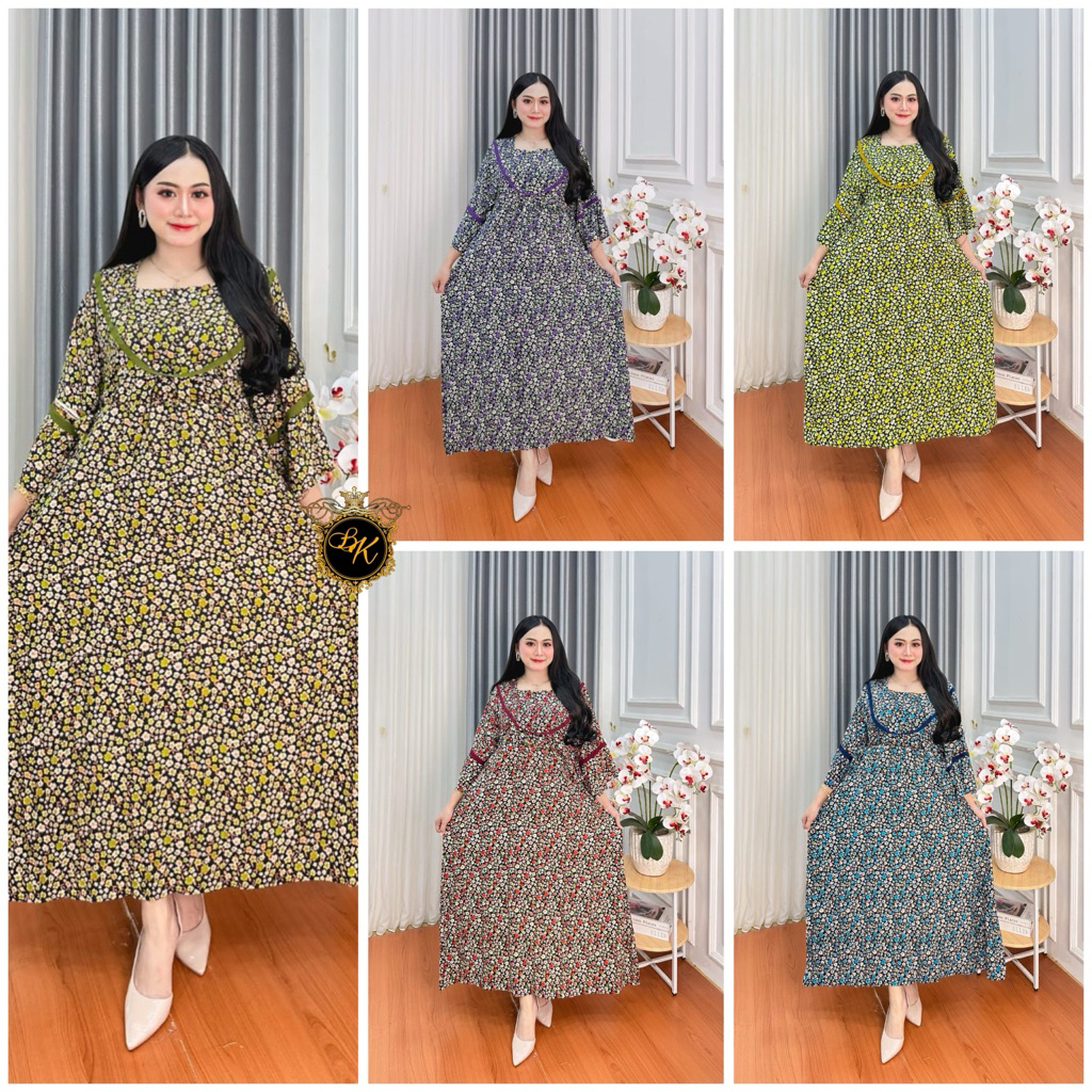 Terbaru Gamis Midi Ld 125| Gamis Rayon Jumbo Ld 125 | Longdress Rayon Jumbo