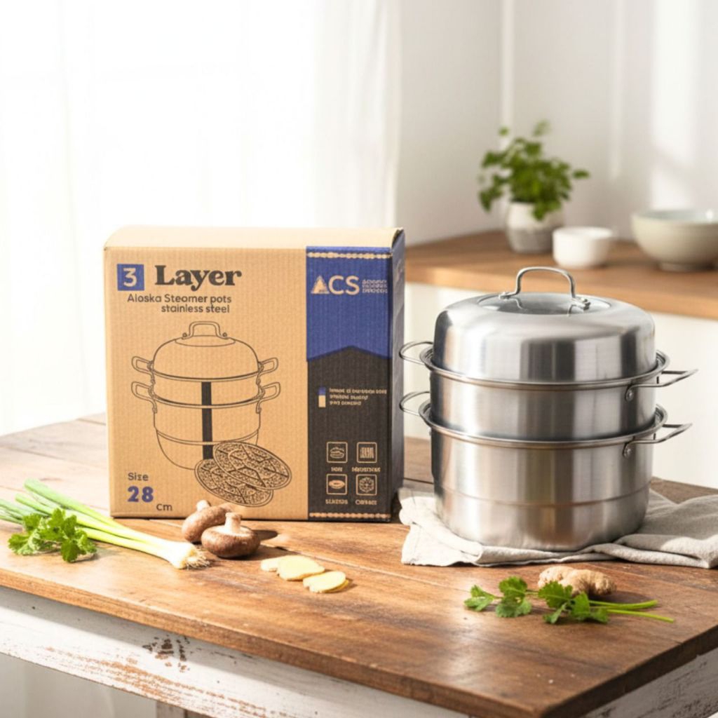 Panci alaska steamer pot susun 3 28cm