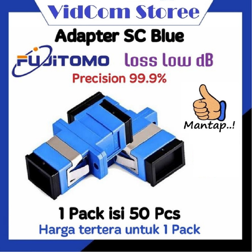 Adapter / Barrel Fiber Optic SC UPC FUJITOMO Premium Isi 50 Pcs