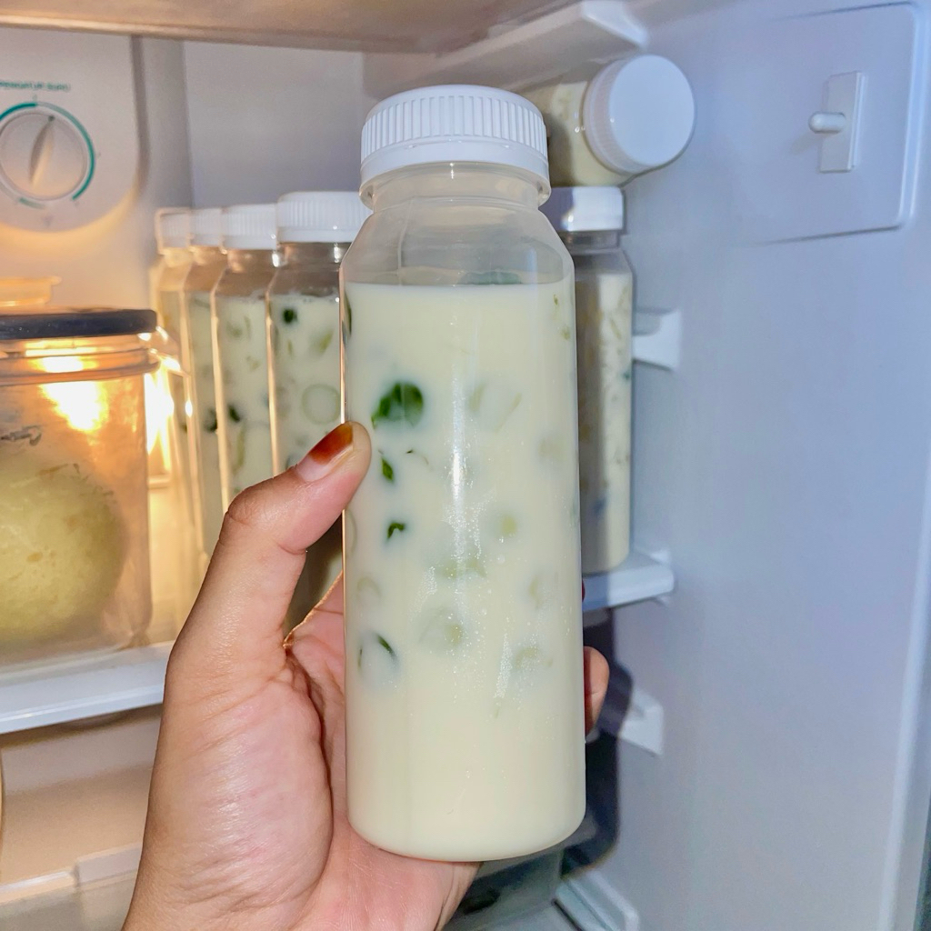 Es Jelly Kelapa Santan Pandan 250mL/Pandan coconut jelly ice coconut milk/Dessert pandan coconut mil