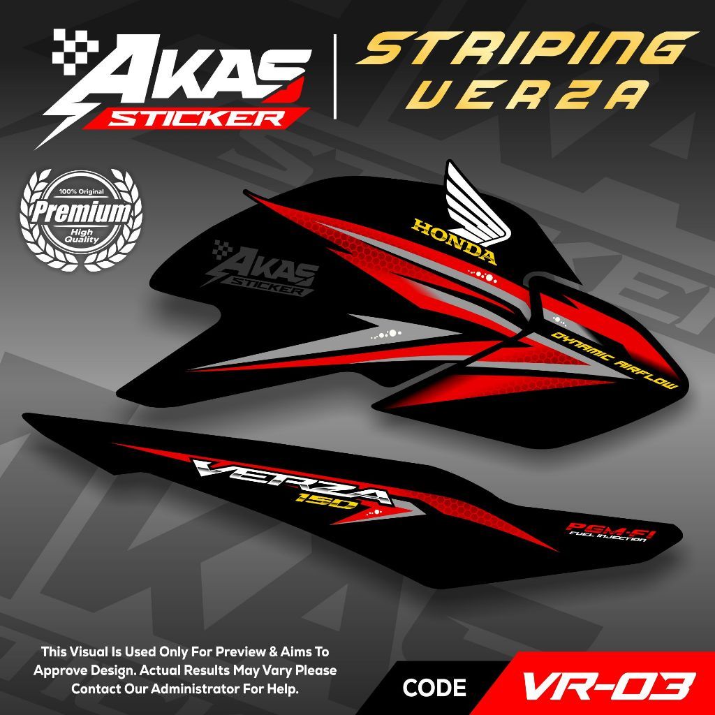 Striping Verza Variasi Custom Sticker Verza HOLOGRAM Murah Kode VR03