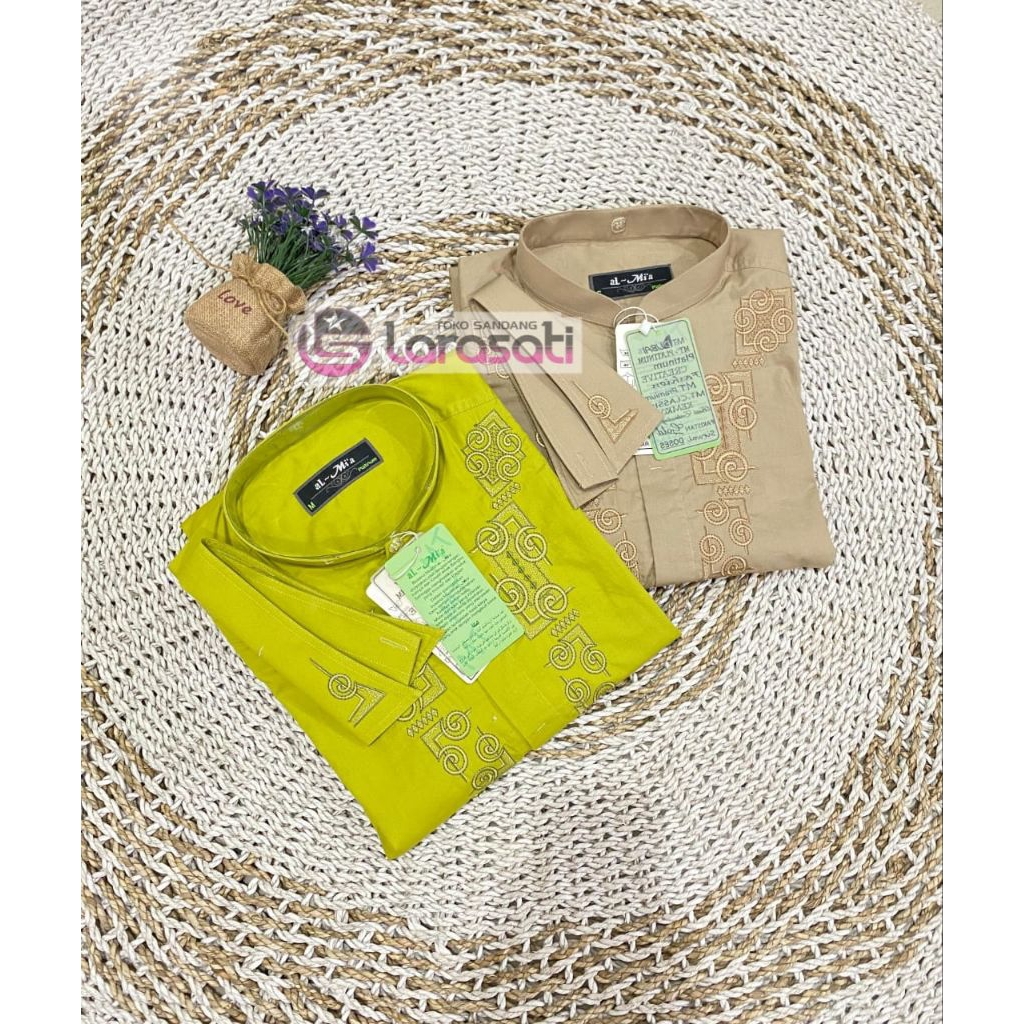 baju Koko merk AL-MIA Platinum lengan pendek/ baju Koko kekinian/ baju Koko kualitas premium