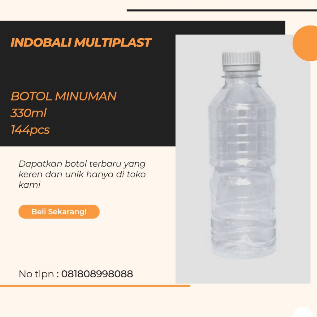 Botol plastik almond 330 ml