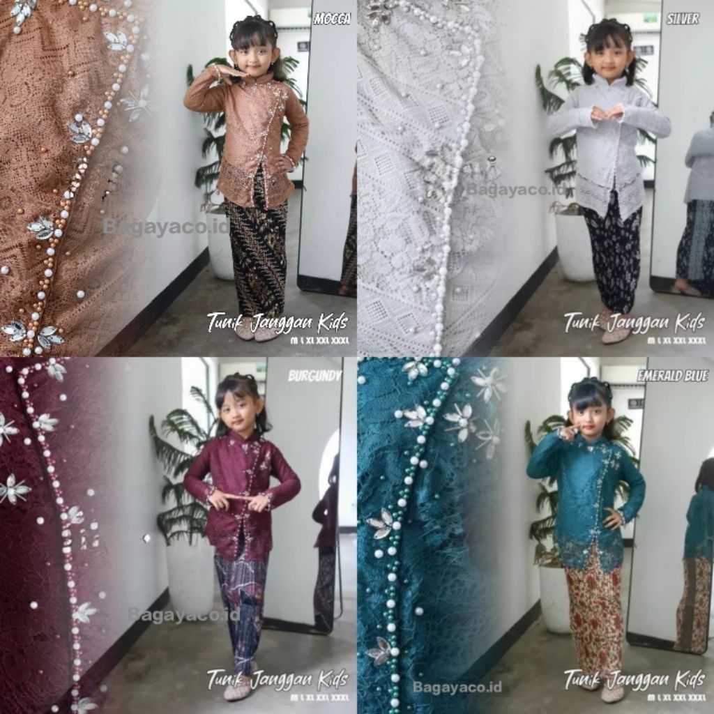 [NEW] Setelan Kebaya Anak Model Janggan Brukat Payet/Kebaya Anak Kekinian Bisa Buat Wisuda dll/Fashi