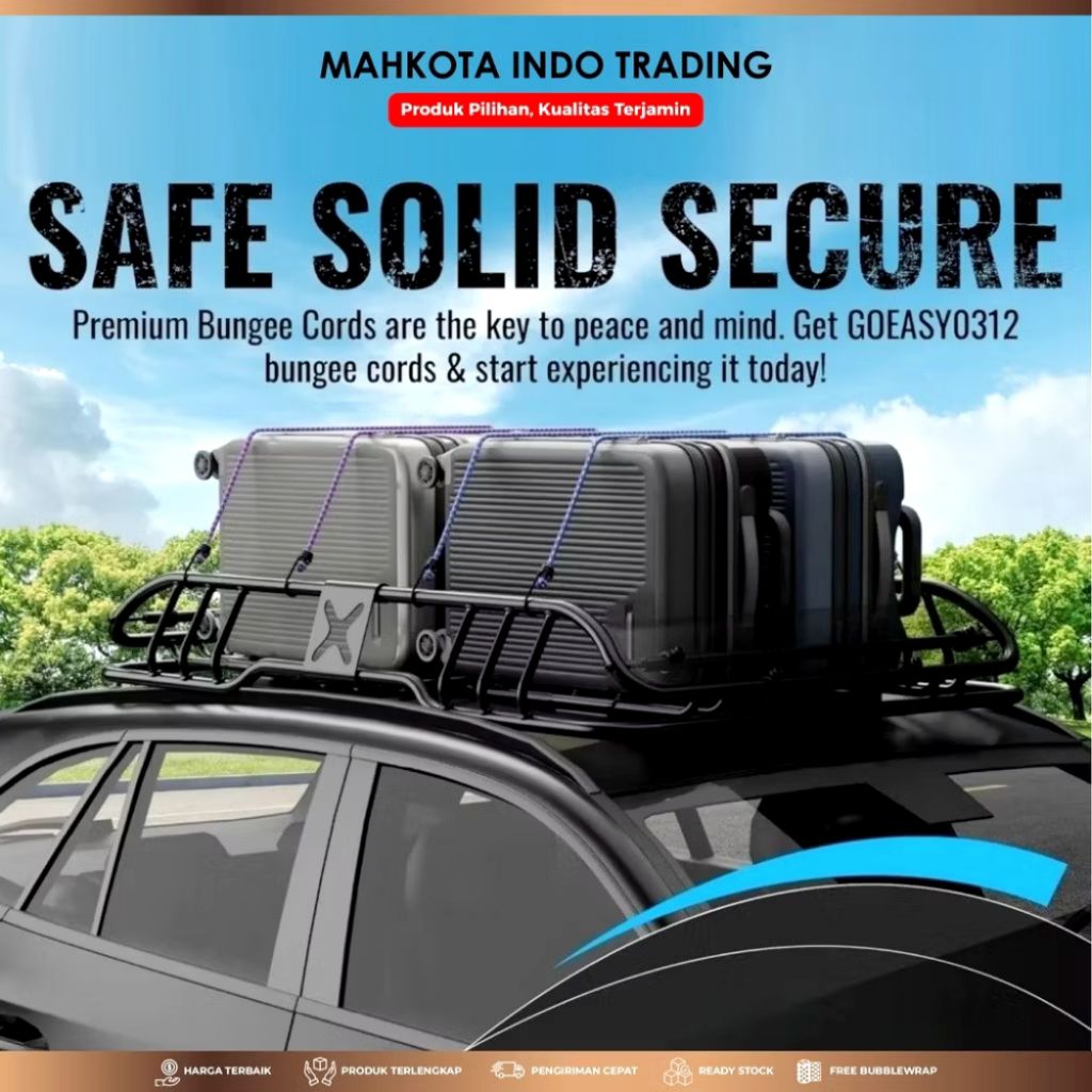 Tali bagasi tali jok motor tali serbaguna pengikat jok pengikat helm tali helm