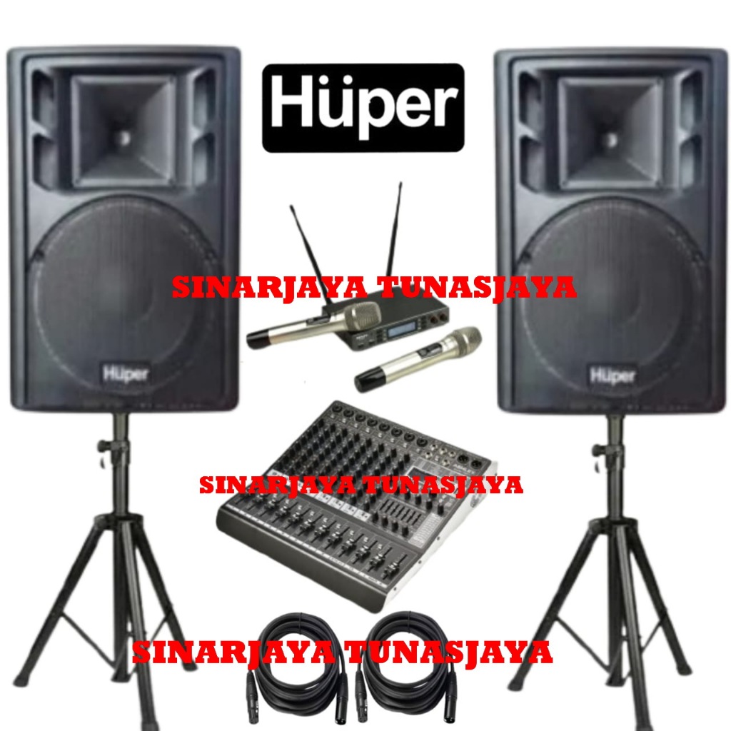 pesanan konsumen Paket Sound System Huper HA400 15Inch Aktif Komplit Mixer Ashley Super M8 PRO Dan M