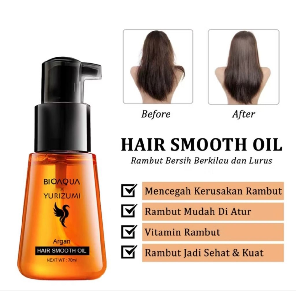 Bioaqua Argan Oil Vitamin Perfect Hair Serum / Vitamin Rambut Serum Rambut Pelebat Rambut 70 ml