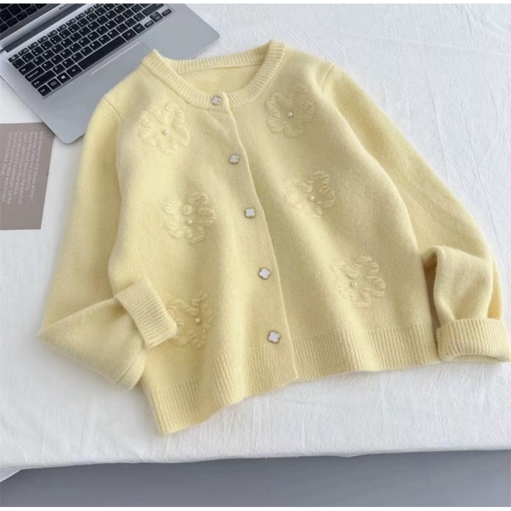 preloved cardigan soft yellow