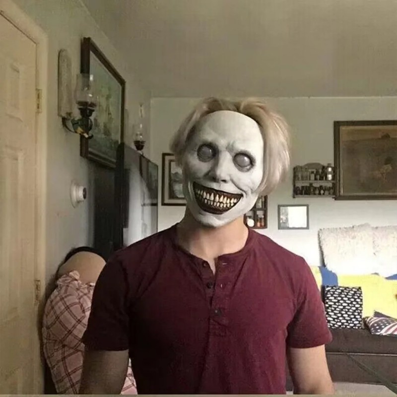 Topeng Hantu Mata Putih / Topeng Horor Eksorsis / Cos Halloween Horor Premium Terbaik Berkualitas
