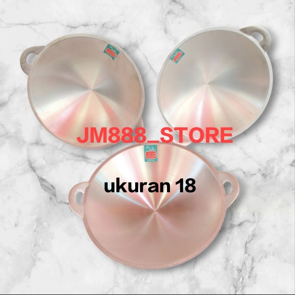 Wajan kuali penggorengan no 18 aluminium / kuali cap tiga roda no 18 / kuali aluminium / kuali wajan