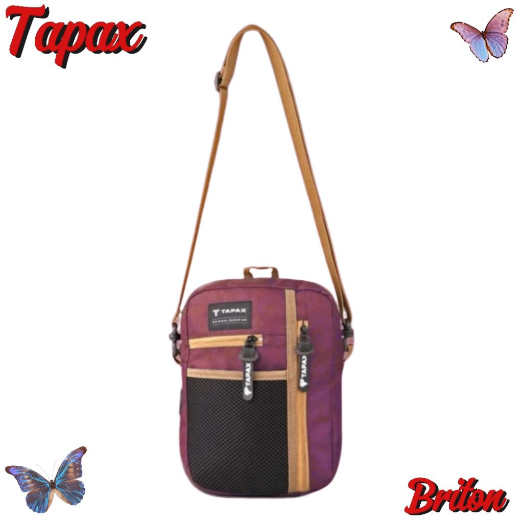Tas Selempang Pria Keren Dari Tapax Briton Warna Merah Maroon - Menggunakan Bahan Cordura Yang Awet 