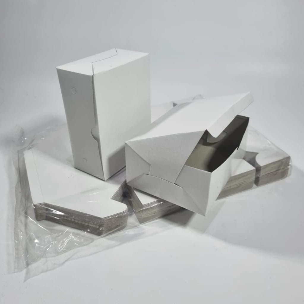 25pcs Kardus Snack Warna Putih 12x12 12x14 12x16cm/Kardus Kue Putih Polos