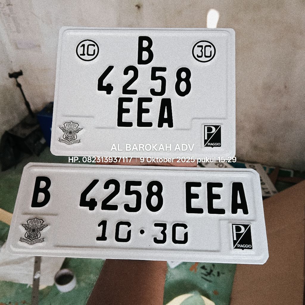 PLAT NOMER MOTOR MATIC, VESPA MATIC, SPRINT,GTS,LX, STYLO, SCOPY DLL