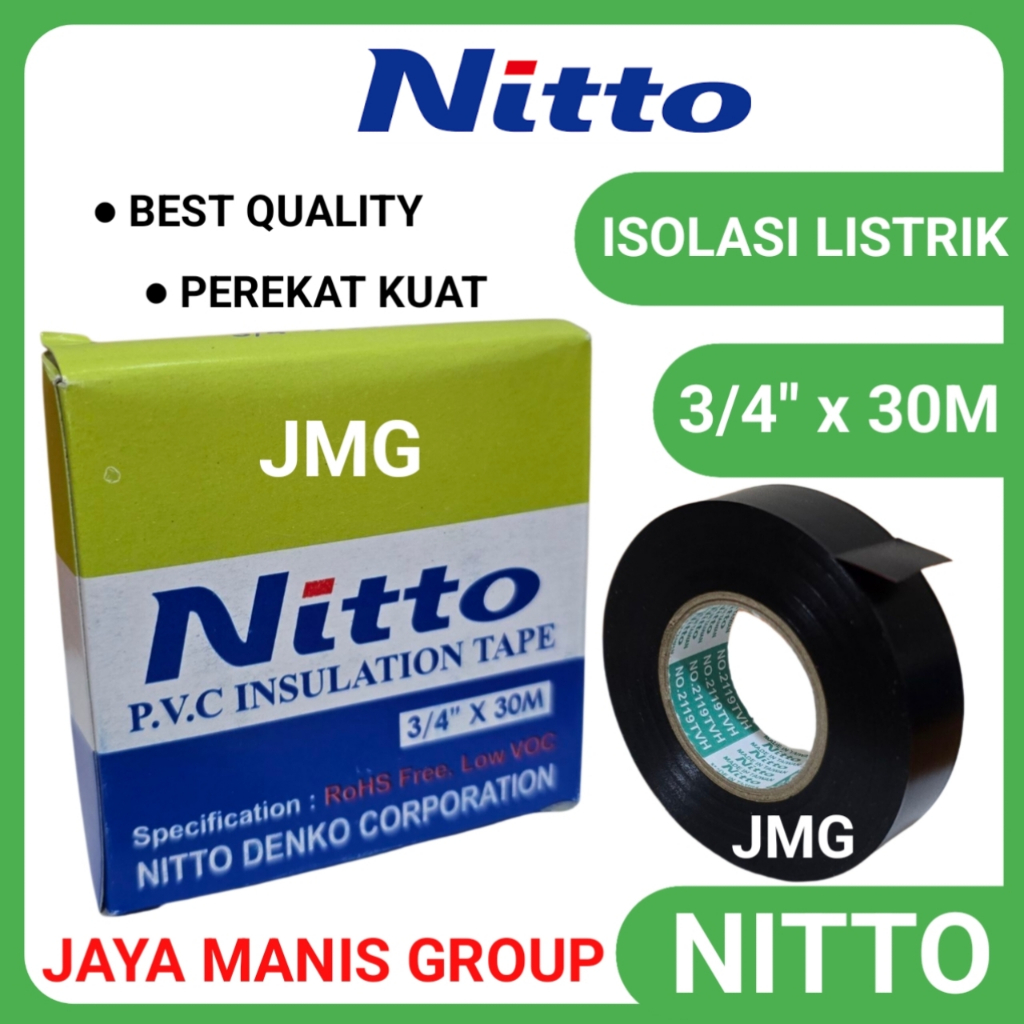 Isolasi Nitto / Isolasi Kabel Nitto 3/4" X 25M