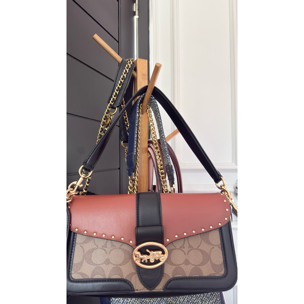 Tas coach warna orange pink hitam