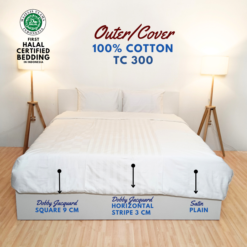 Outer Duvet Duvet Cover Quilt Cover Sarung Selimut 100% Cotton 300 TC Hotel Collection