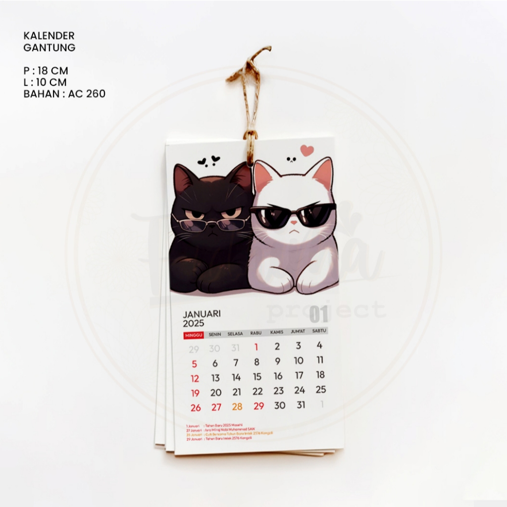 Kalender 2026 | Kalender Gantung Aesthetic 2026 Custom | Kalender Dinding 2026