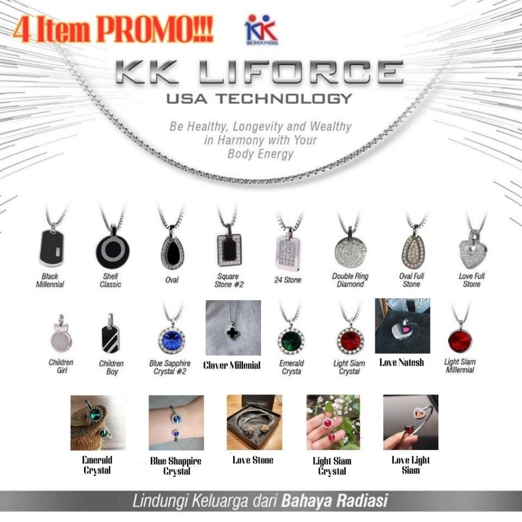 Bebas Pilih 4Item Kkliforce HEMAT Kalung & Gelang Kesehatan Alat Terapi Antiradiasi | ORI KKI