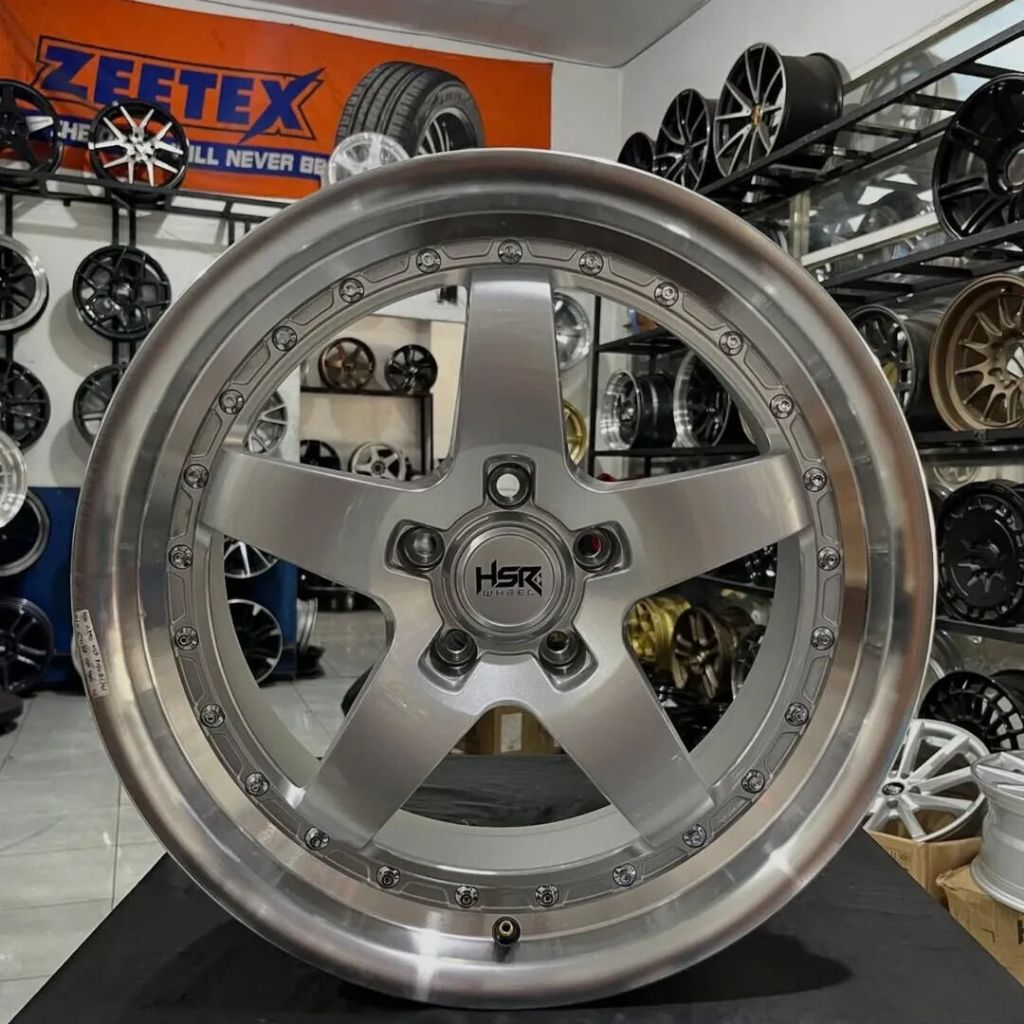 Velg mobil celong bbs r17 type velg hsr bob r17 lebar 7,5/85 pcd 5x114,3 silver polish buat mobil in