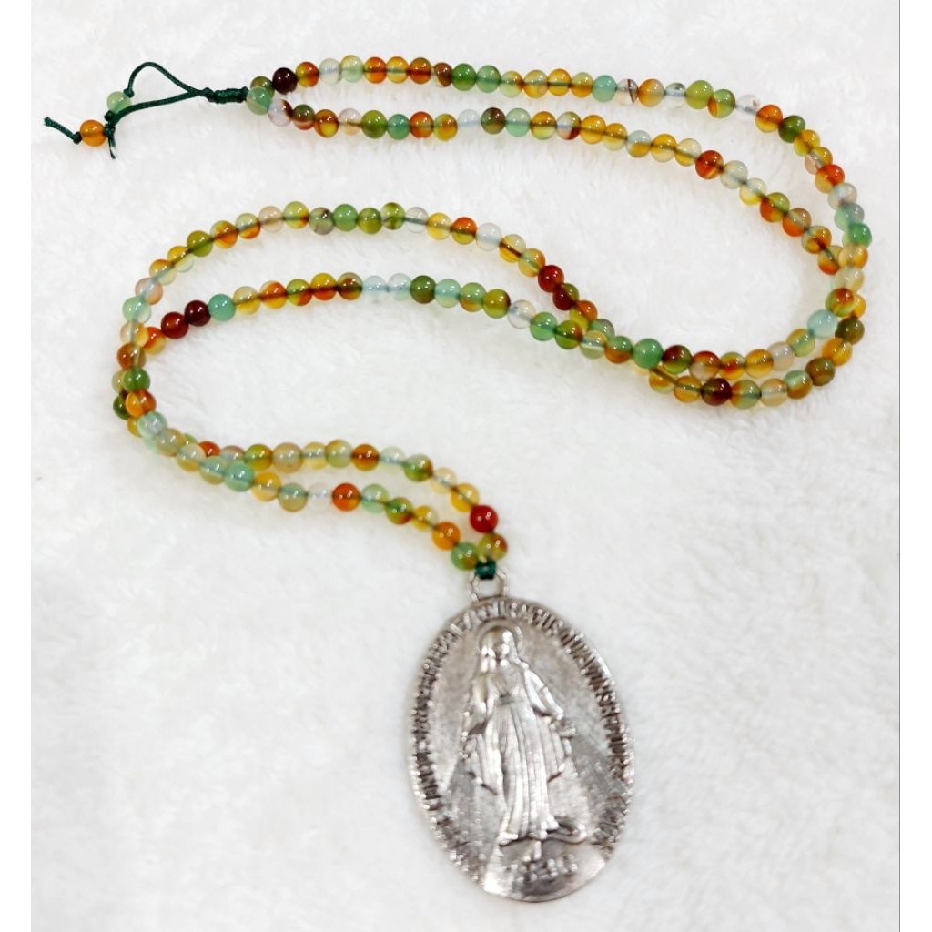 The Rosary - Kalung Handmade Batu Alam, Liontin Maria Bunda Segala Bangsa