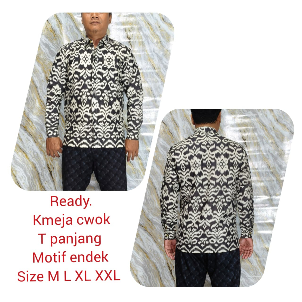 Kemeja Pria Lengan Panjang motif Endek