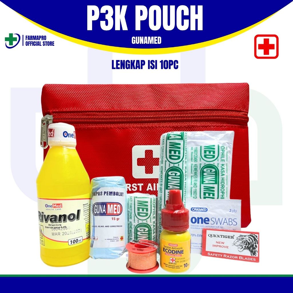 [TERLARIS] P3K POUCH + ISI / P3K POUCH ISI 10 LENGKAP / KOTAK P3K LENGKAP / P3K