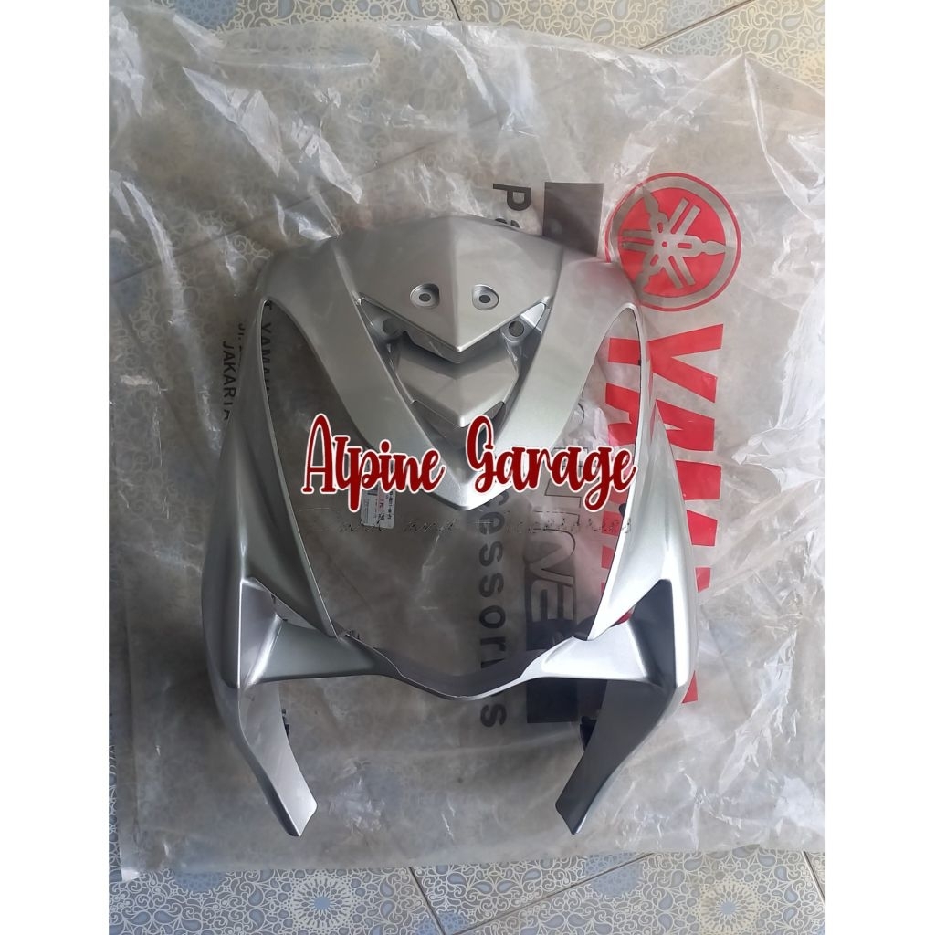 Tameng Panel Dada Depan Legshield Mio Soul Karbu Silver Original Yamaha