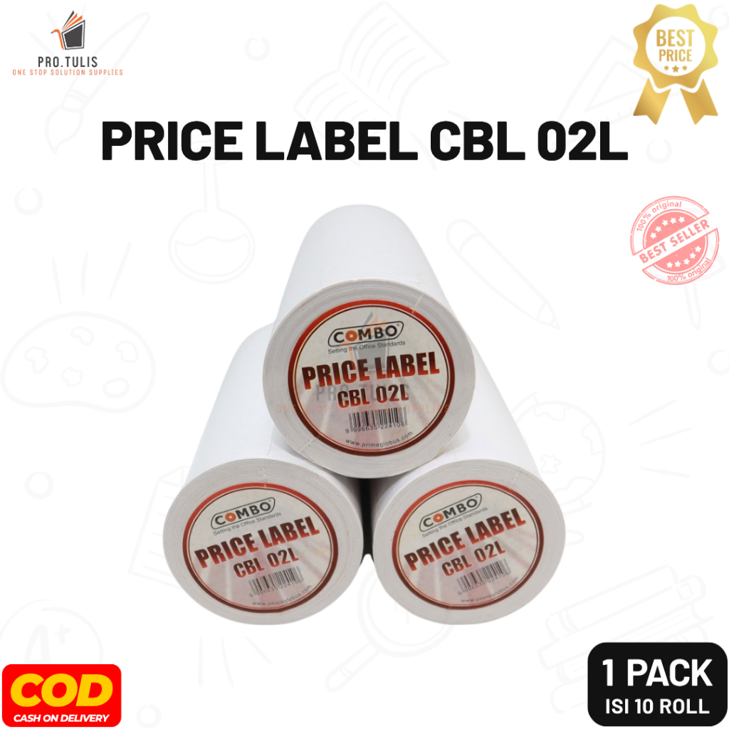 (1 Pack) Label Harga Combo CBL 02L Refill Alat Label 2 Baris 6600