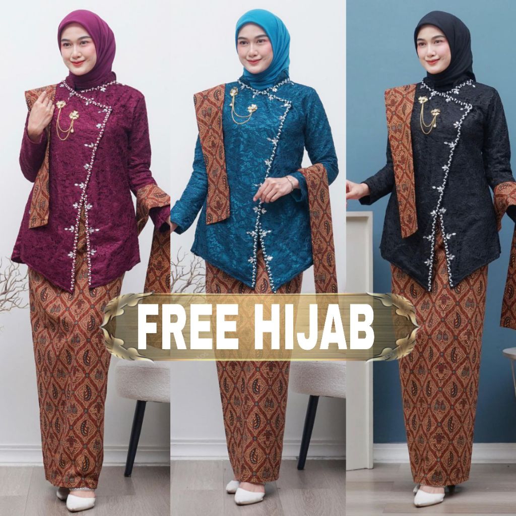 Kebaya janggan jumbo ld 120, kebaya janggan one set, kebaya janggan modern, one set Jawa, kebaya 1 s