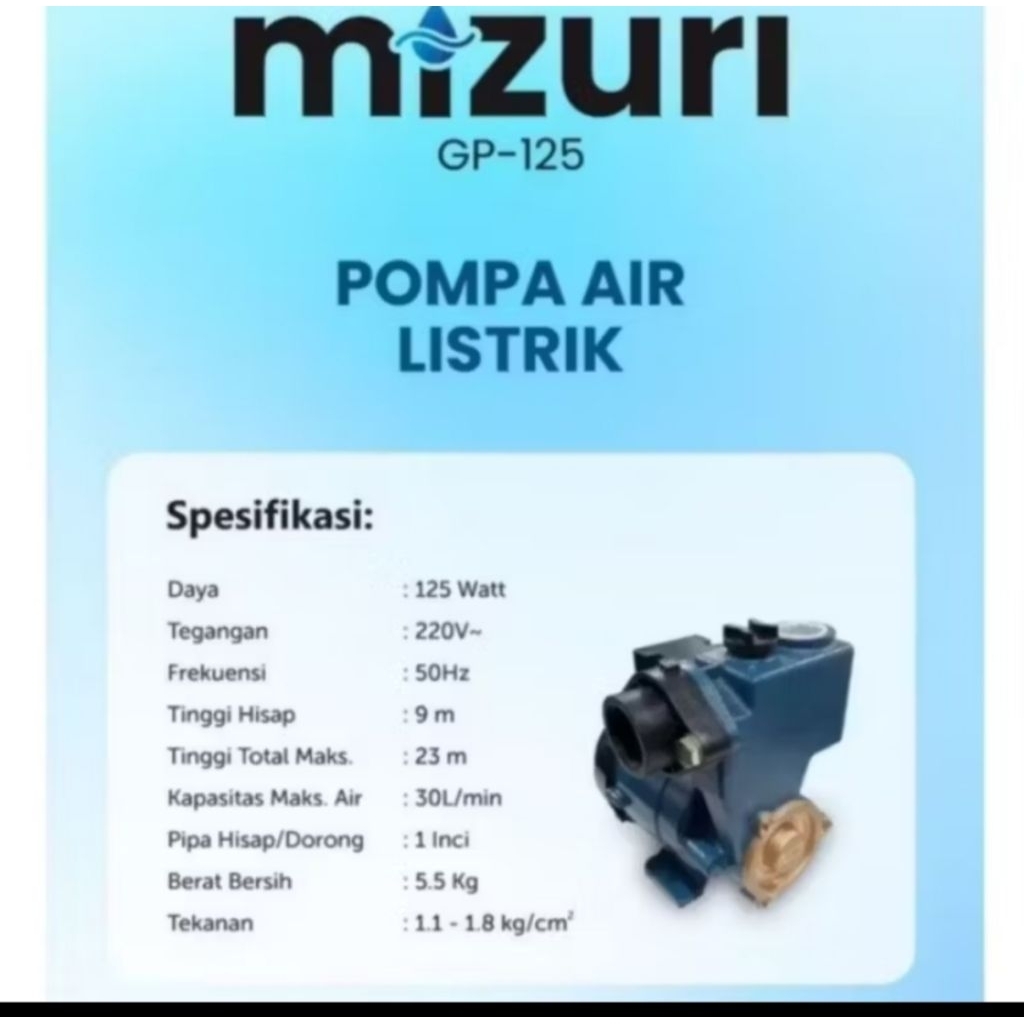 pompa air national Gp 125 mizuri/mesin national trans