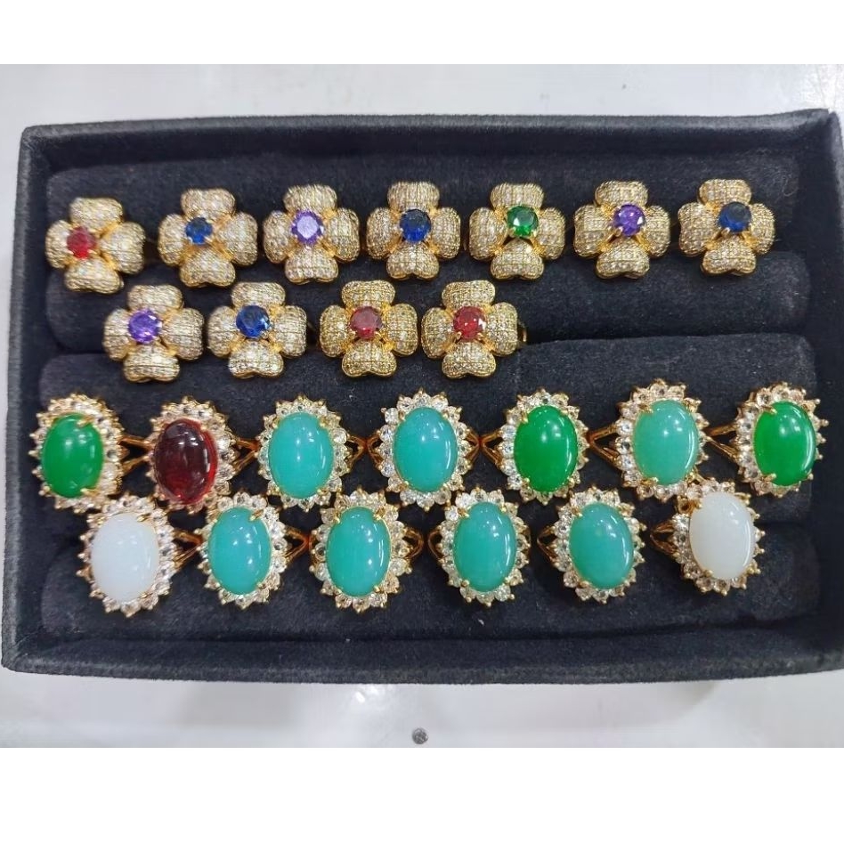 Cincin Permata batu akik emas