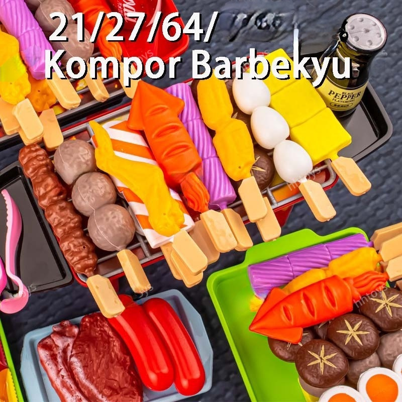 [ BISA COD ] FAST FOOD BBQ SET (Dimsum Pretend Play Mainan Peran Masak Frozen Barbeque Sate Bakar Pa