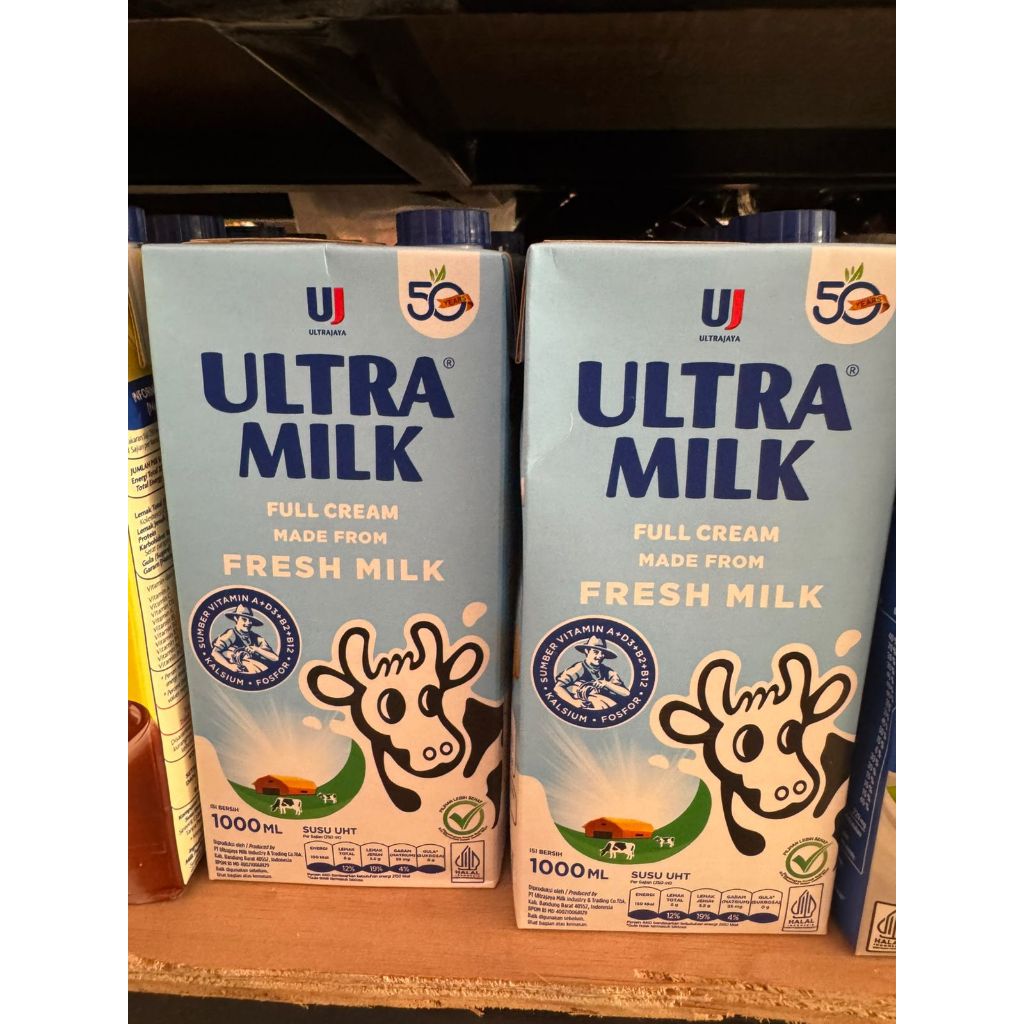 susu uht full cream ultra milk putih cokelat / susu uht ultra milk 1 liter