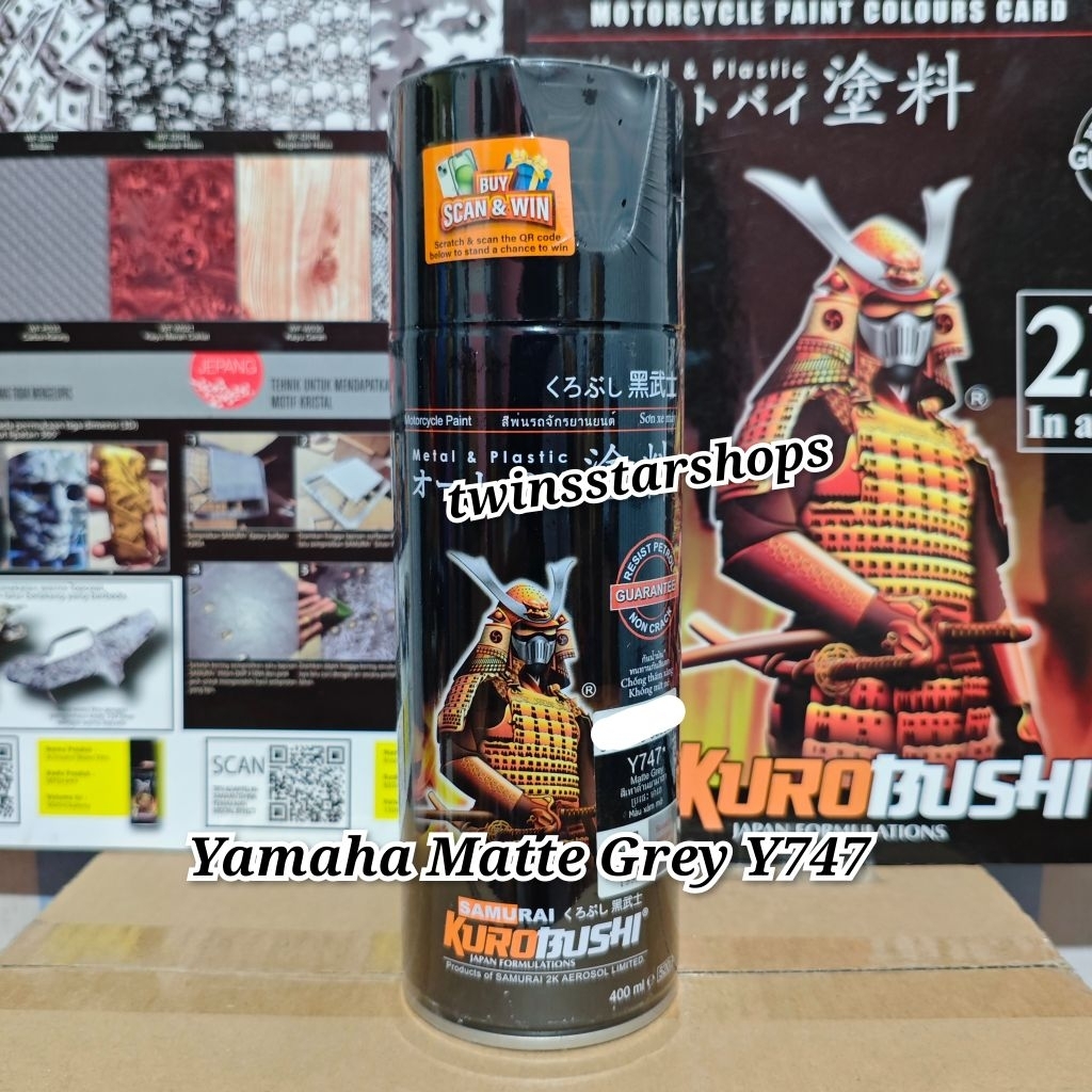 Pilok Pilox Pylox Cat Samurai Yamaha Matte Grey Y747 Abu Metalik Doff 400cc Spray Paint