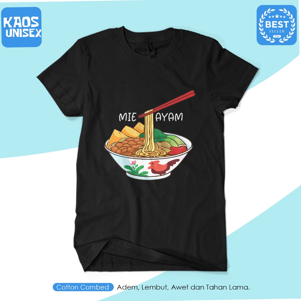 Kaos Pria MIE AYAM Kaos / Kaos Plesetan / Kaos Cotton Combed 30s KAOS UNISEX