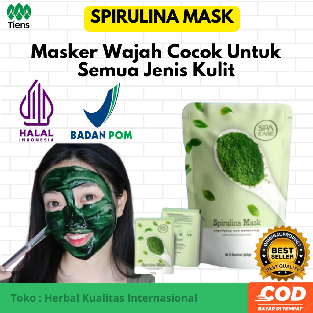 Spakare Spirulina Mask - New Product - Masker Spirulina Terbaru Tiens - Premium Quality