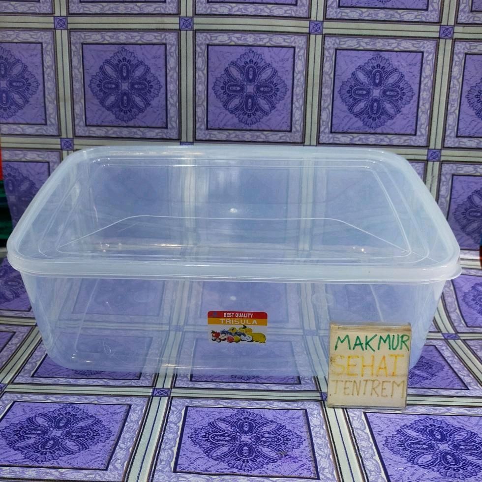 Trisula 3500ML Kotak Kue Bening, Wadah Plastik Makanan SKU250100