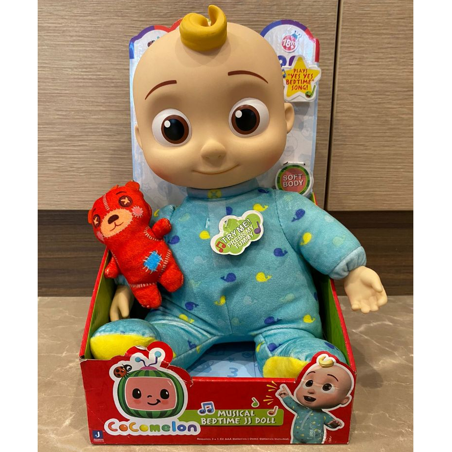 Cocomelon Official Musical Bedtime JJ Doll Soft Plush Boy Boneka Cocomelon JJ