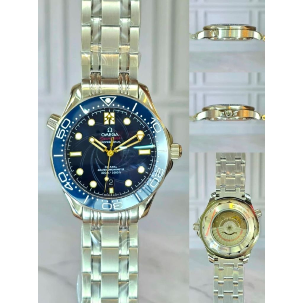 Jam tangan pria OMG automatic 42mm Diver seamaster stainless steel japan