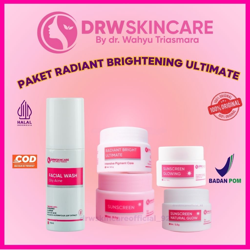 Paket Radiant Drw Skincare acne/flek/glowing / bpom drw skincare