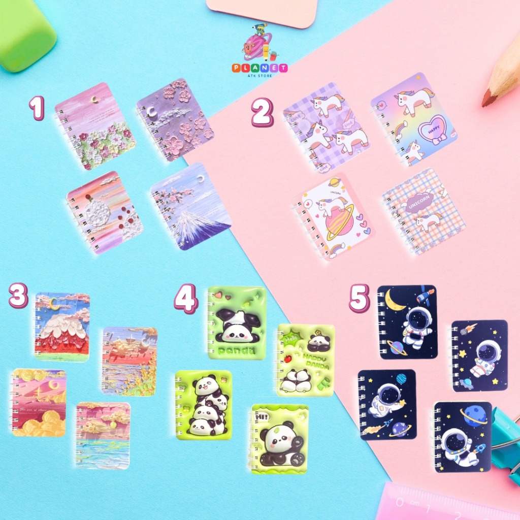 Notebook Mini 4in1 Set Buku Diary Aesthetic Buku Kecil Scrapbook