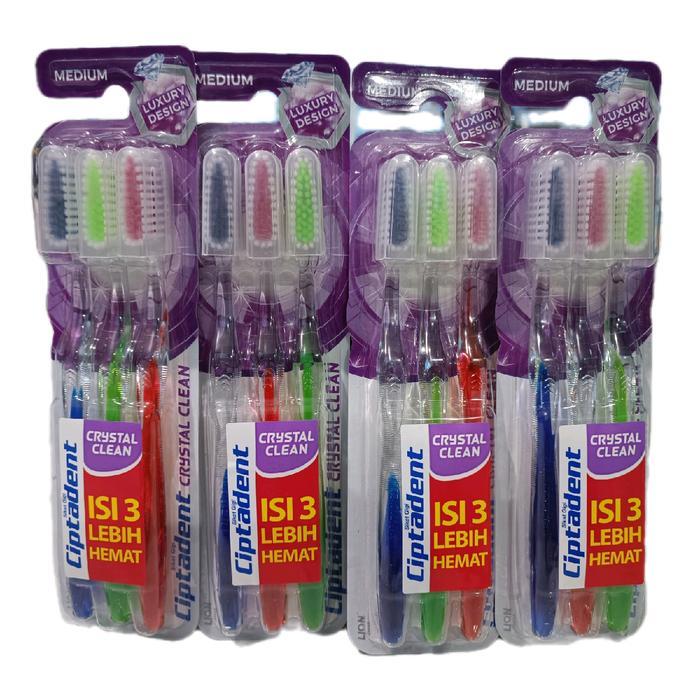 Sikat Gigi Ciptadent Crystal Clean isi 3 / Ciptadent Sikat Gigi Medium isi 3