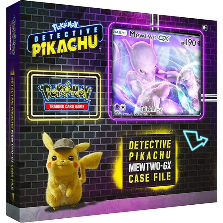 Pokemon TCG: Detective Pikachu Mewtwo-Gx Case File + 6 Booster Pack + A Foil Promo Gx Card + A Overs
