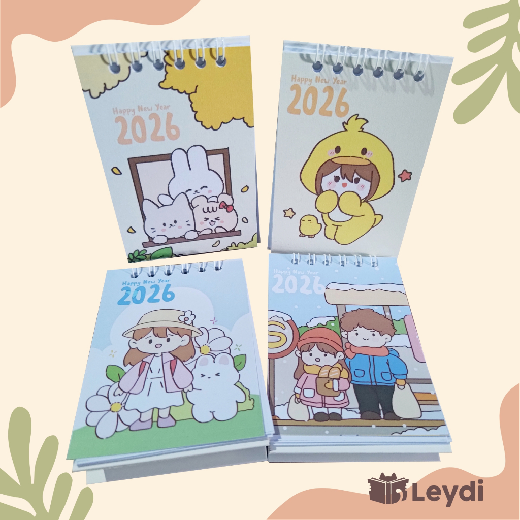 Kalender Meja Mini Aesthetic / Kalender Meja Mini 2026 / Kalender 2026 / Kalender Duduk Mini