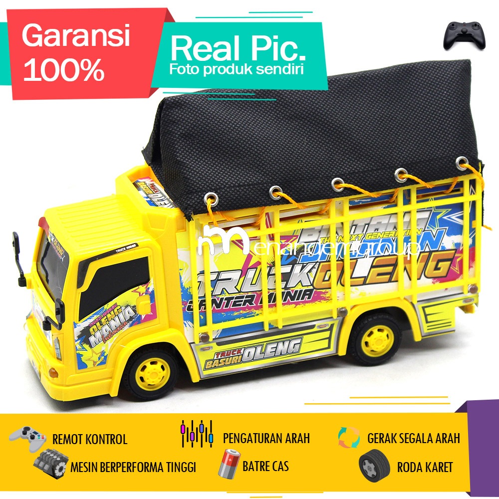 hot deals mainan mobil remot kontrol rc truk dump truk fuso oleng basuri telolet angkut barang
