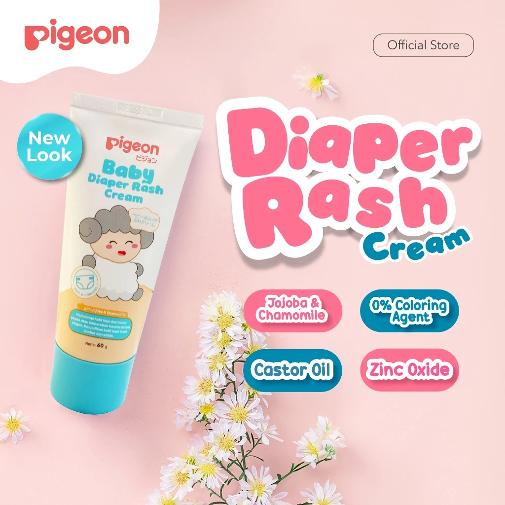 Pigeon - Baby Diaper Rash Cream 60gr | Cream Bayi Ruam Popok | Salep Bayi Ruam Popok | Cegah Ruam Po