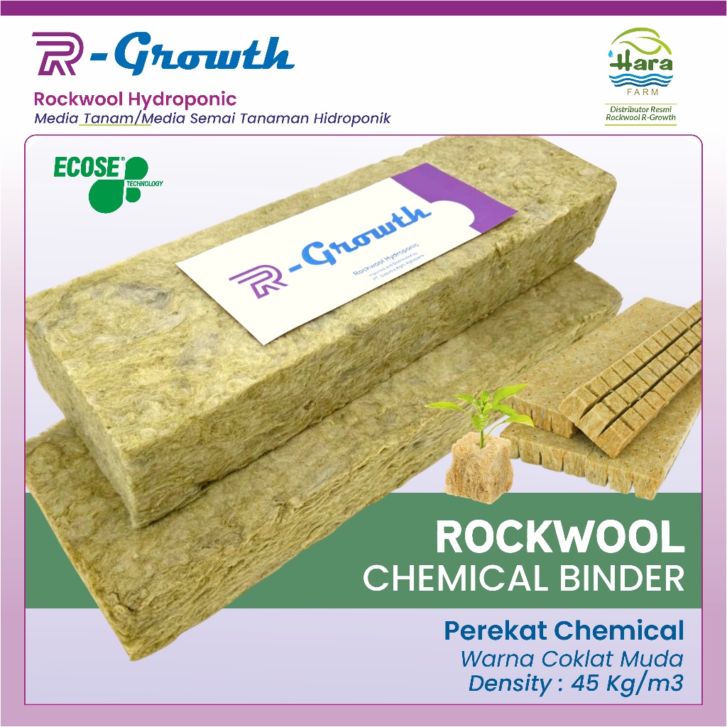 Rockwool Hidroponik R-Growth Chemical Based Binder