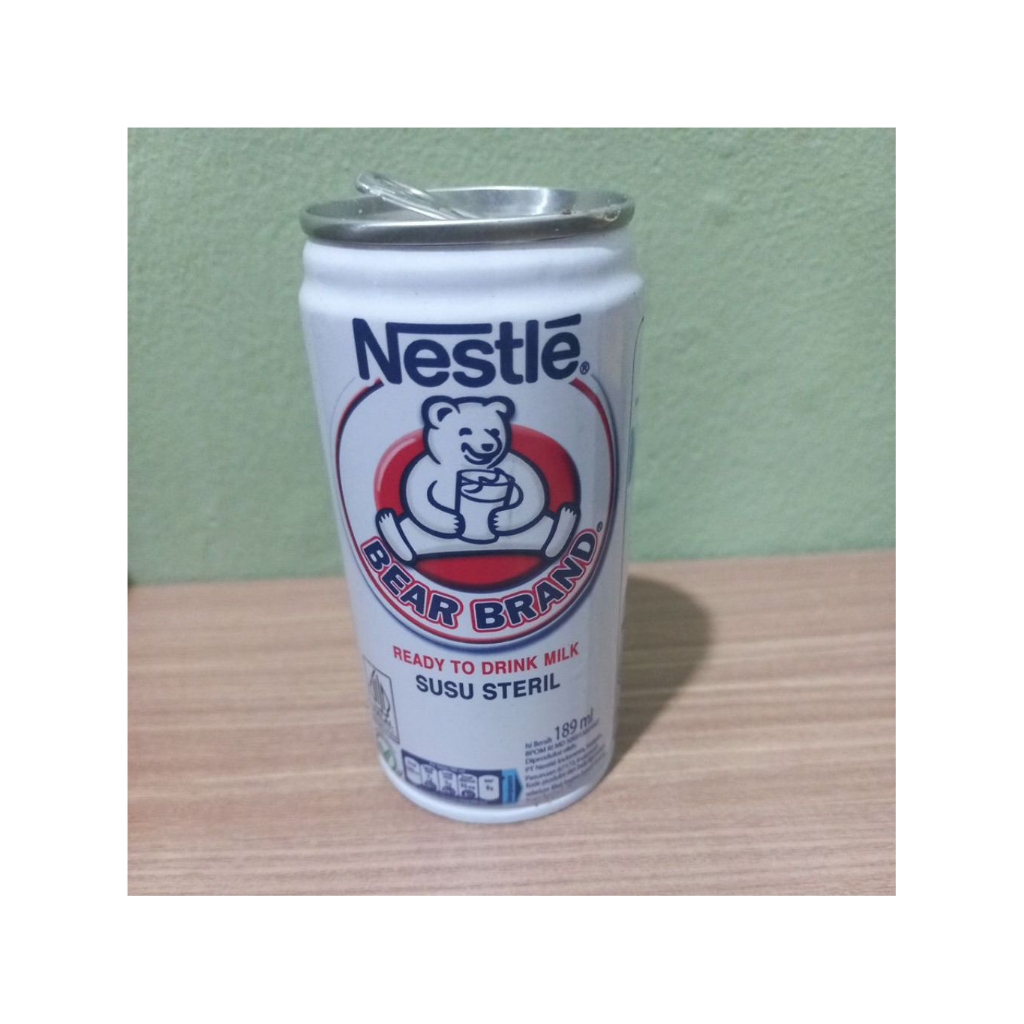 Kaleng bekas susu berbren susu beruang 189 ml