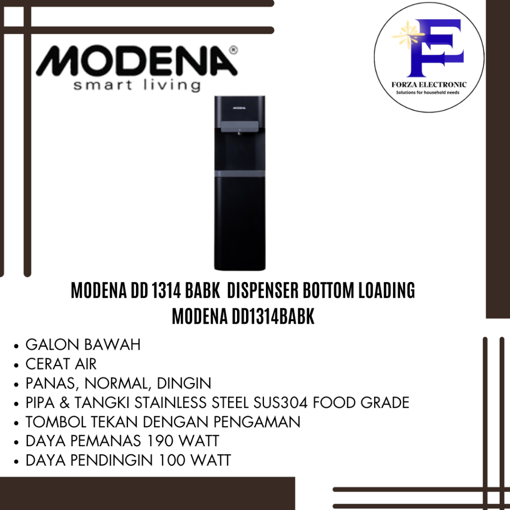 Modena DD 1314 BABK - Dispenser Bottom Loading Modena DD1314BABK Garansi Resmi